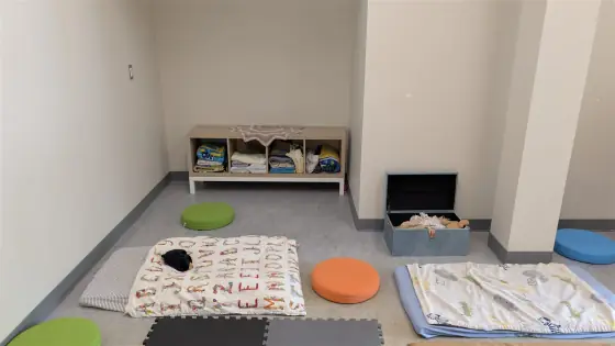 The back of the nap room in the Caterpillar Room